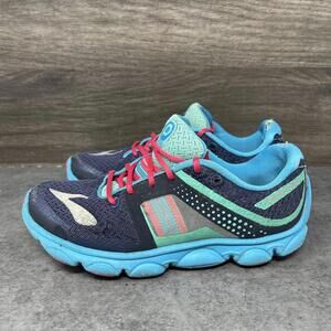 Brooks Pureflow Shoes Kids Size 1 Blue Pink Sneakers